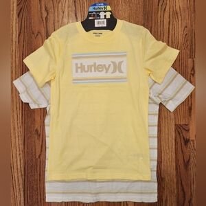 New, Hurley Youth 2-Pack Button Down Shirt + Tee Set, Large.